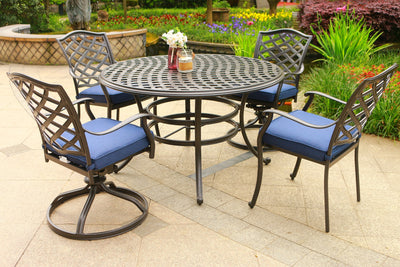 49" Round  Aluminum Dining Set with Cushions