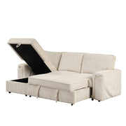 Convertible Sleeper Sectional  with Reversible Storage Chaise and retractable cup holders .