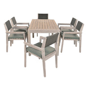 Outdoor Dining Set Patio Dining table and Chairs with Rattan Backrest