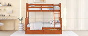 Twin-Over-Full Bunk Bed with Ladders and Two Storage Drawers