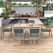 Outdoor Dining Set Patio Dining table and Chairs with Rattan Backrest