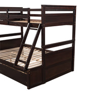 Twin over Full Bunk Bed with Storage - Espresso