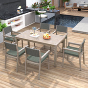 Outdoor Dining Set Patio Dining table and Chairs with Rattan Backrest