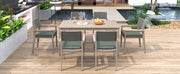 Outdoor Dining Set Patio Dining table and Chairs with Rattan Backrest