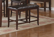 Contemporary Counter Height Dining 6pc Set Table w Butterfly Leaf 4Chairs & Bench-Brown Finish