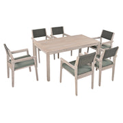 Outdoor Dining Set Patio Dining table and Chairs with Rattan Backrest