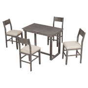 Farmhouse Counter Height 5-Piece Dining Set, Gray