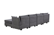 U-Shape Modular Sectional Sofa,  Convertible Sofa Bed with Reversible Chaise