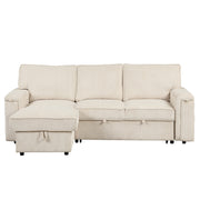 Convertible Sleeper Sectional  with Reversible Storage Chaise and retractable cup holders .