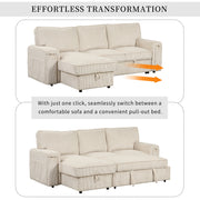 Convertible Sleeper Sectional  with Reversible Storage Chaise and retractable cup holders .