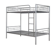 Twin Over Twin Metal Bunk Bed (Silver)