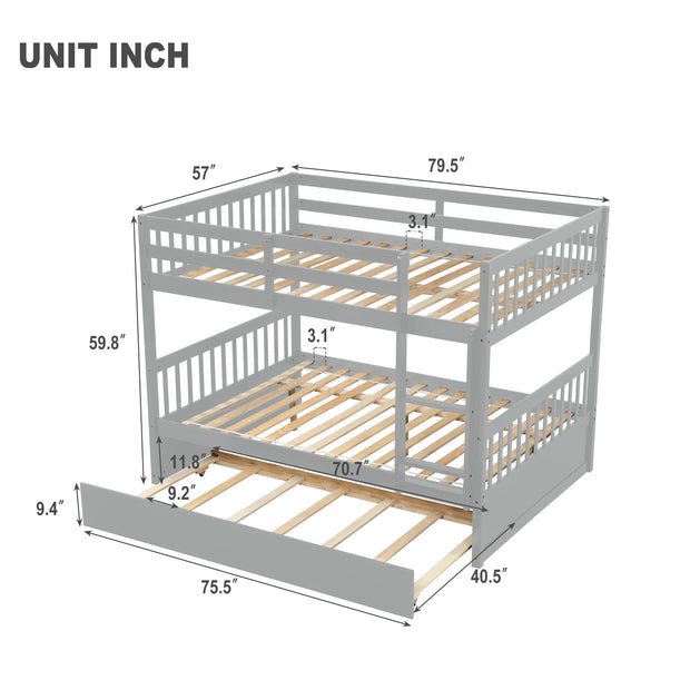 Full Over Full Bunk Bed with Trundle