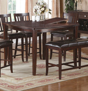 Contemporary Counter Height Dining 6pc Set Table w Butterfly Leaf 4Chairs & Bench-Brown Finish