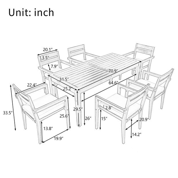 Acacia Wood Outdoor Dining Set