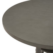 5-Piece Round Dining Set with Special-shaped Legs and an Exquisitely Designed Hollow Chair Back (Gray)