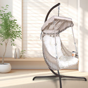 Indoor/Outdoor Egg Chair with Stand. Wicker Rattan Frame and Sunshade!