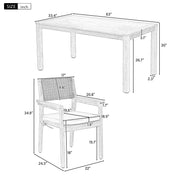 Outdoor Dining Set Patio Dining table and Chairs with Rattan Backrest