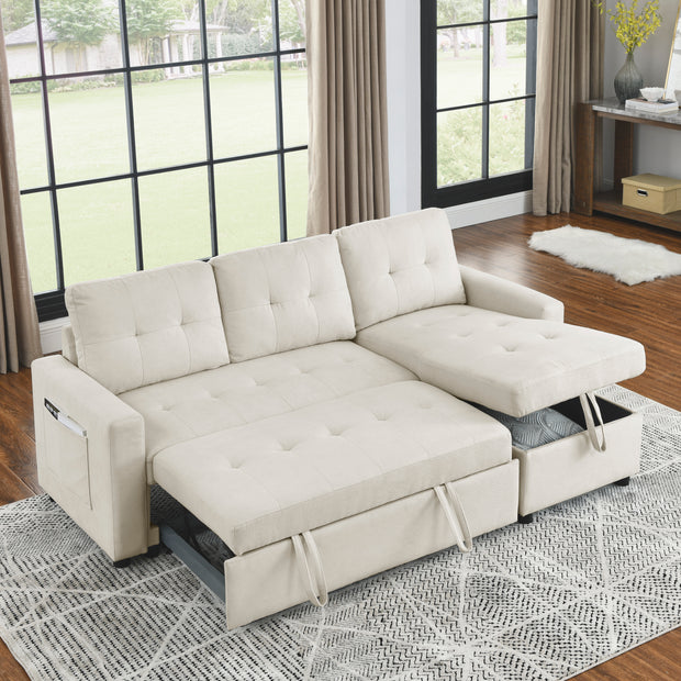 79” Reversible Sleeper Sectional with Storage Chaise