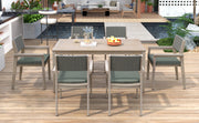 Outdoor Dining Set Patio Dining table and Chairs with Rattan Backrest