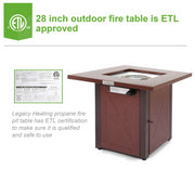 28" 50000 BTU Outdoor Propane Gas Fire Pits Table