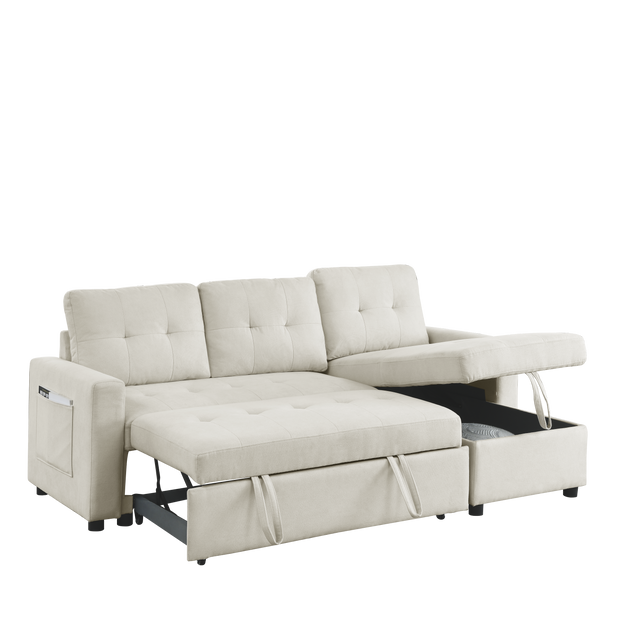 79” Reversible Sleeper Sectional with Storage Chaise