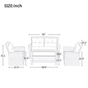 4 Piece Outdoor Set All Weather Wicker