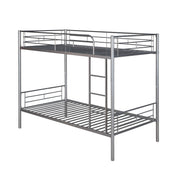 Twin Over Twin Metal Bunk Bed (Silver)