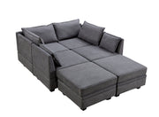 U-Shape Modular Sectional Sofa,  Convertible Sofa Bed with Reversible Chaise