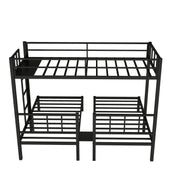 Twin over Twin & Twin Bunk Beds for 3, Twin XL over Twin & Twin Bunk Bed Metal Triple Bunk Bed, Black