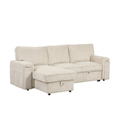 Convertible Sleeper Sectional  with Reversible Storage Chaise and retractable cup holders .