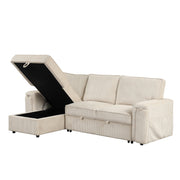 Convertible Sleeper Sectional  with Reversible Storage Chaise and retractable cup holders .