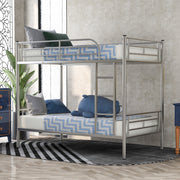 Twin Over Twin Metal Bunk Bed (Silver)