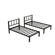 Twin over Twin & Twin Bunk Beds for 3, Twin XL over Twin & Twin Bunk Bed Metal Triple Bunk Bed, Black