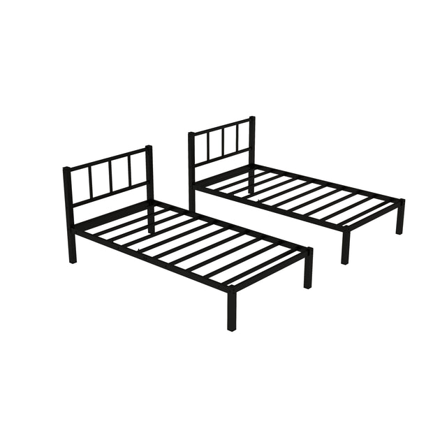 Twin over Twin & Twin Bunk Beds for 3, Twin XL over Twin & Twin Bunk Bed Metal Triple Bunk Bed, Black