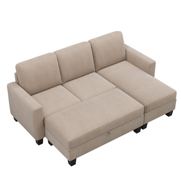 Convertible Sleeper Sectional with Reversible Storage Chaise