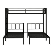 Twin over Twin & Twin Bunk Beds for 3, Twin XL over Twin & Twin Bunk Bed Metal Triple Bunk Bed, Black