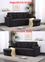 Convertible Sleeper Sectional with Storage Chaise