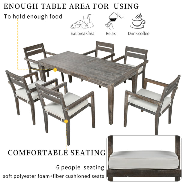 Acacia Wood Outdoor Dining Set