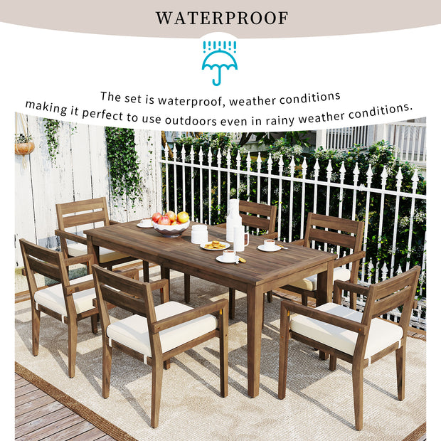 Acacia Wood Outdoor Dining Set