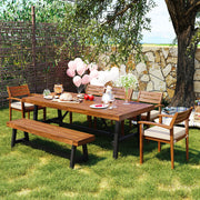 Outdoor Wood Dining Set For 7-8 People, ThickTable,