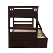 Twin over Full Bunk Bed with Storage - Espresso