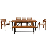 Outdoor Wood Dining Set For 7-8 People, ThickTable,