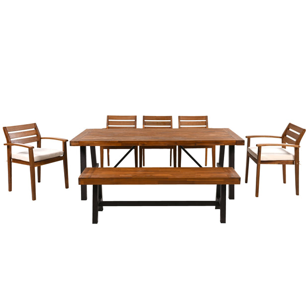 Outdoor Wood Dining Set For 7-8 People, ThickTable,