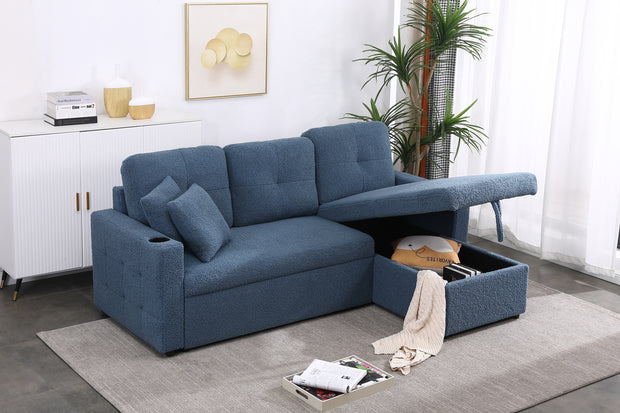 Convertible Sleeper Sectional with Storage Chaise