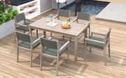 Outdoor Dining Set Patio Dining table and Chairs with Rattan Backrest