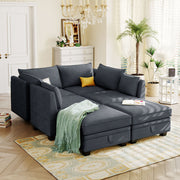 U-Shape Modular Sectional Sofa,  Convertible Sofa Bed with Reversible Chaise