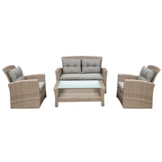 4 Piece Outdoor Set All Weather Wicker