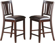 Contemporary Counter Height Dining 6pc Set Table w Butterfly Leaf 4Chairs & Bench-Brown Finish