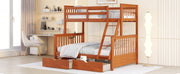 Twin-Over-Full Bunk Bed with Ladders and Two Storage Drawers