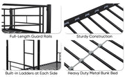 Twin Over Twin Bunk Bed Frame with Trundle. Can be Divided Into Two Beds